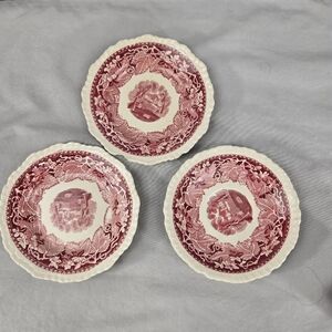3 Mason's Patent Ironstone China Red Pattern Vista England 6" Saucer Plate